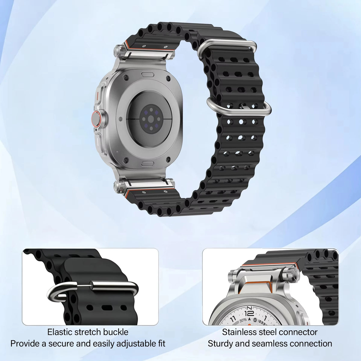 Perforated Silicone Watch Band for Samsung Galaxy Watch Ultra 2