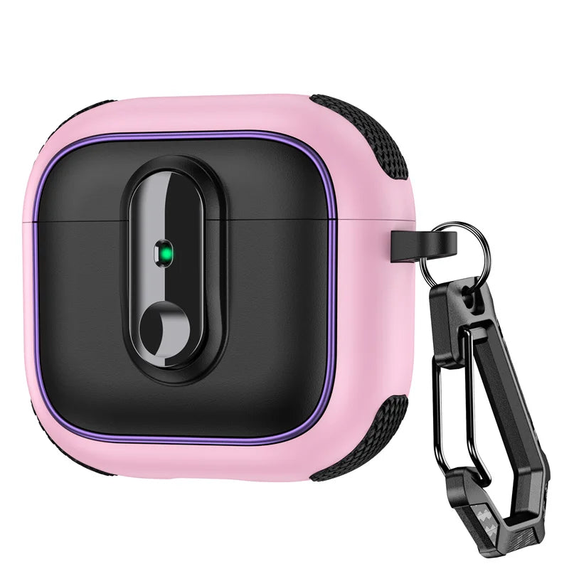 Shockproof Padded Case with Metal Carabiner Clip for AirPods Pro