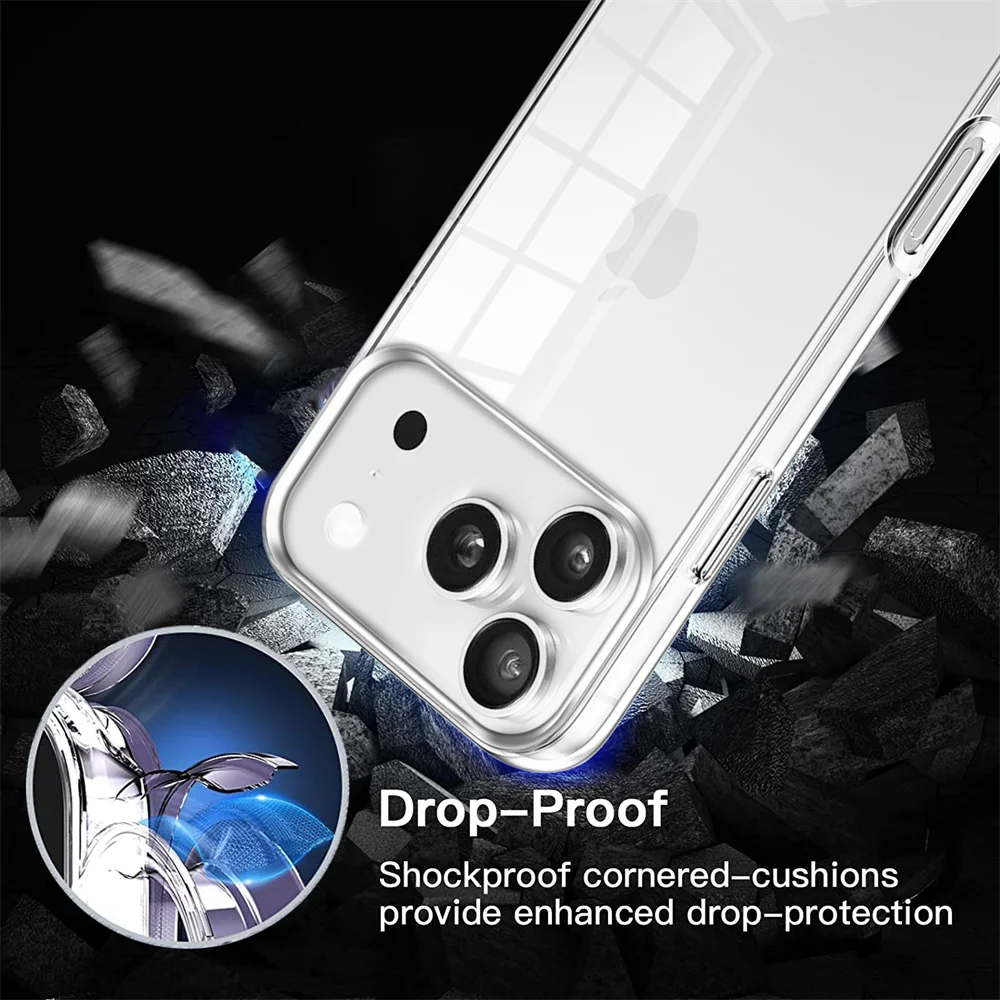 Full Protection Clear Shockproof Armor Bumper Case for iPhone 17 Series