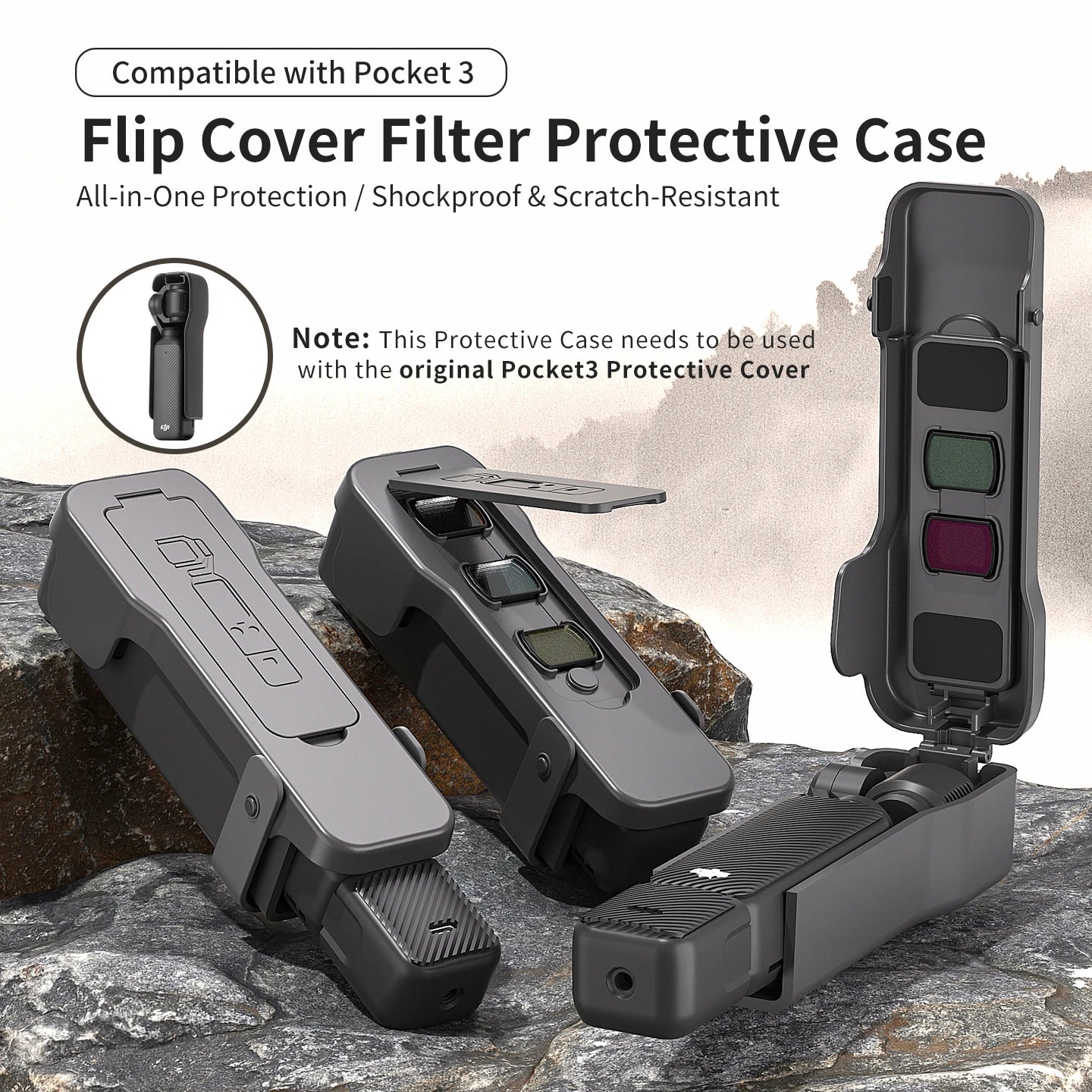 DJI Osmo Pocket 3 Protective Case with Fixed Retention Strap