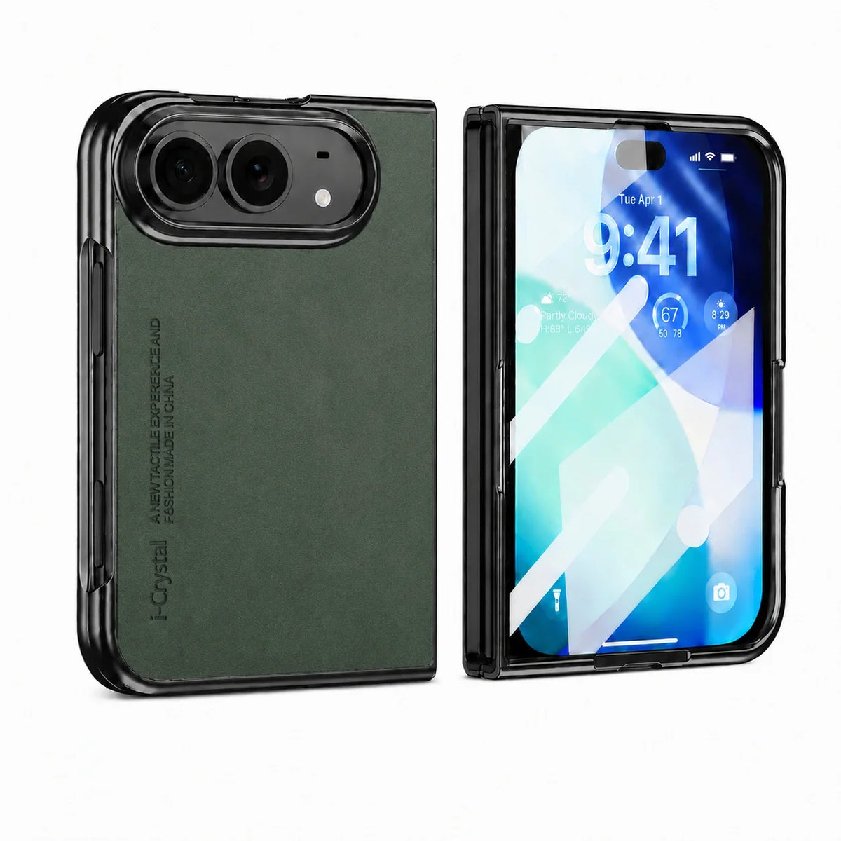 Matte Vegan Leather Case with Camera Protection for iPhone Duo