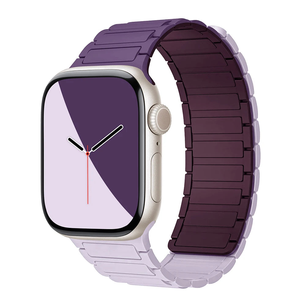 Silicone Replacement Strap with Magnetic Closure for Apple Watch
