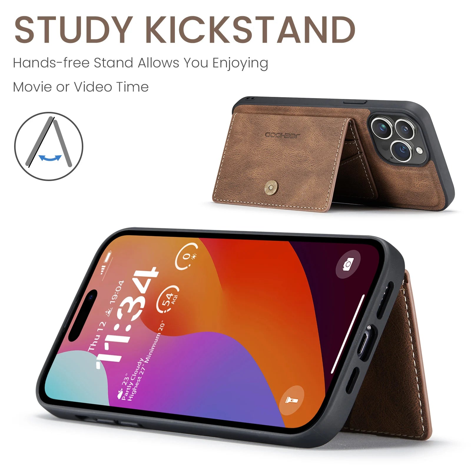 2-in-1 Detachable Cards Bag Wallet Leather Flip Magnet Case for iPhone 15 Series