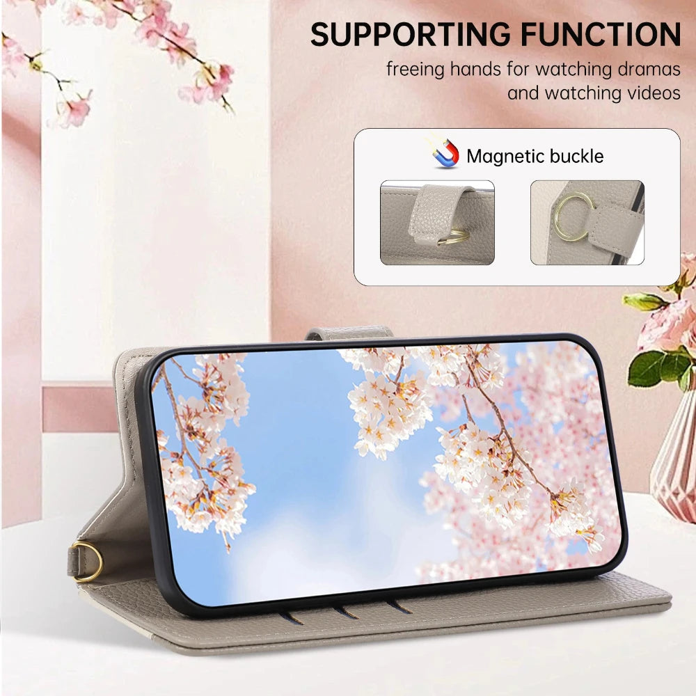 Crossbody Leather Wallet Case for Samsung Galaxy S26 Series