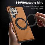 Samsung Galaxy S24 Series Leather Case with 360° Rotating Stand