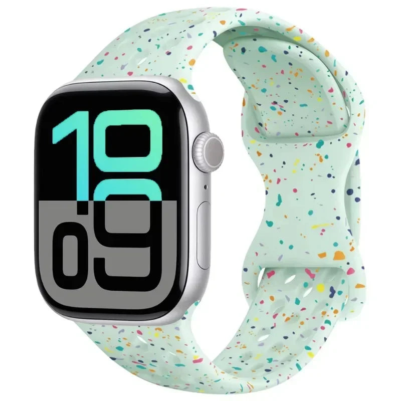 Breathable Silicone Band with Perforated Ventilation for Apple Watch