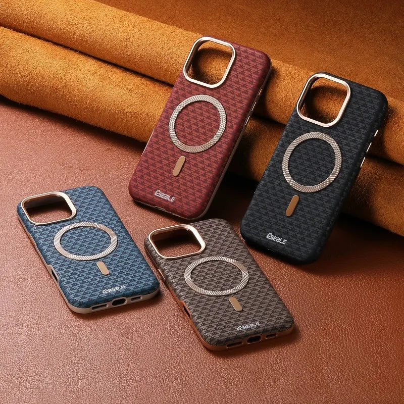 Shockproof Business Leather MagSafe Case for iPhone 16 Series