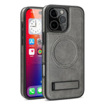 Stylish MagSafe Leather Case with Stand for iPhone 16 Series