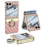Electroplated PU Leather Case with Ring Holder for Samsung Galaxy Z Flip 6