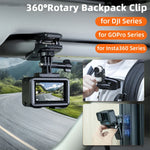 360° Rotating Magnetic Backpack Clip Mount for Action Cameras