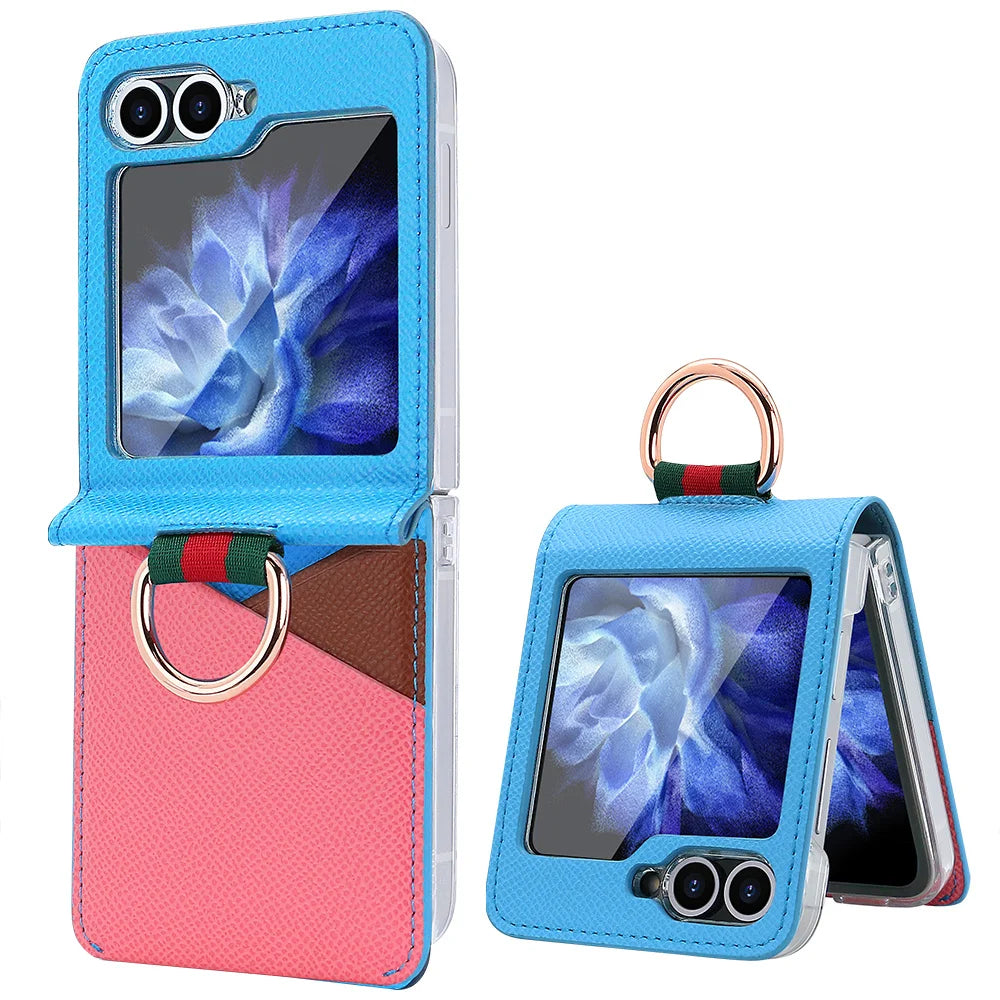 Fashionable Hit Color Leather Case for Samsung Galaxy Z Flip 6