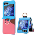 Fashionable Hit Color Leather Case for Samsung Galaxy Z Flip 5