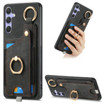 Leather Card Holder Case with 360° Rotating Ring Kickstand for Samsung Galaxy S26 Series
