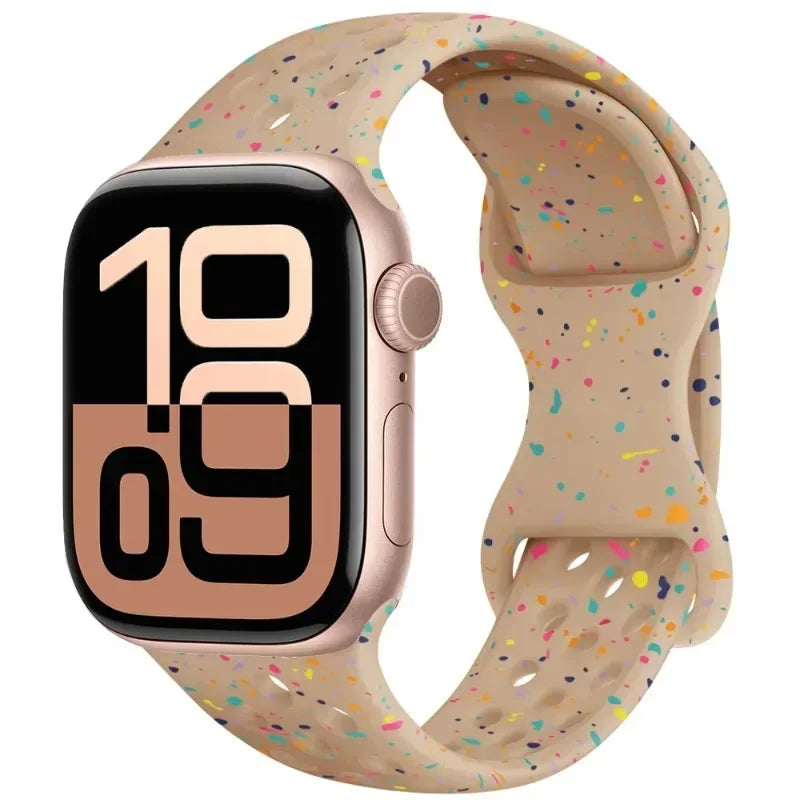 Breathable Silicone Band with Perforated Ventilation for Apple Watch