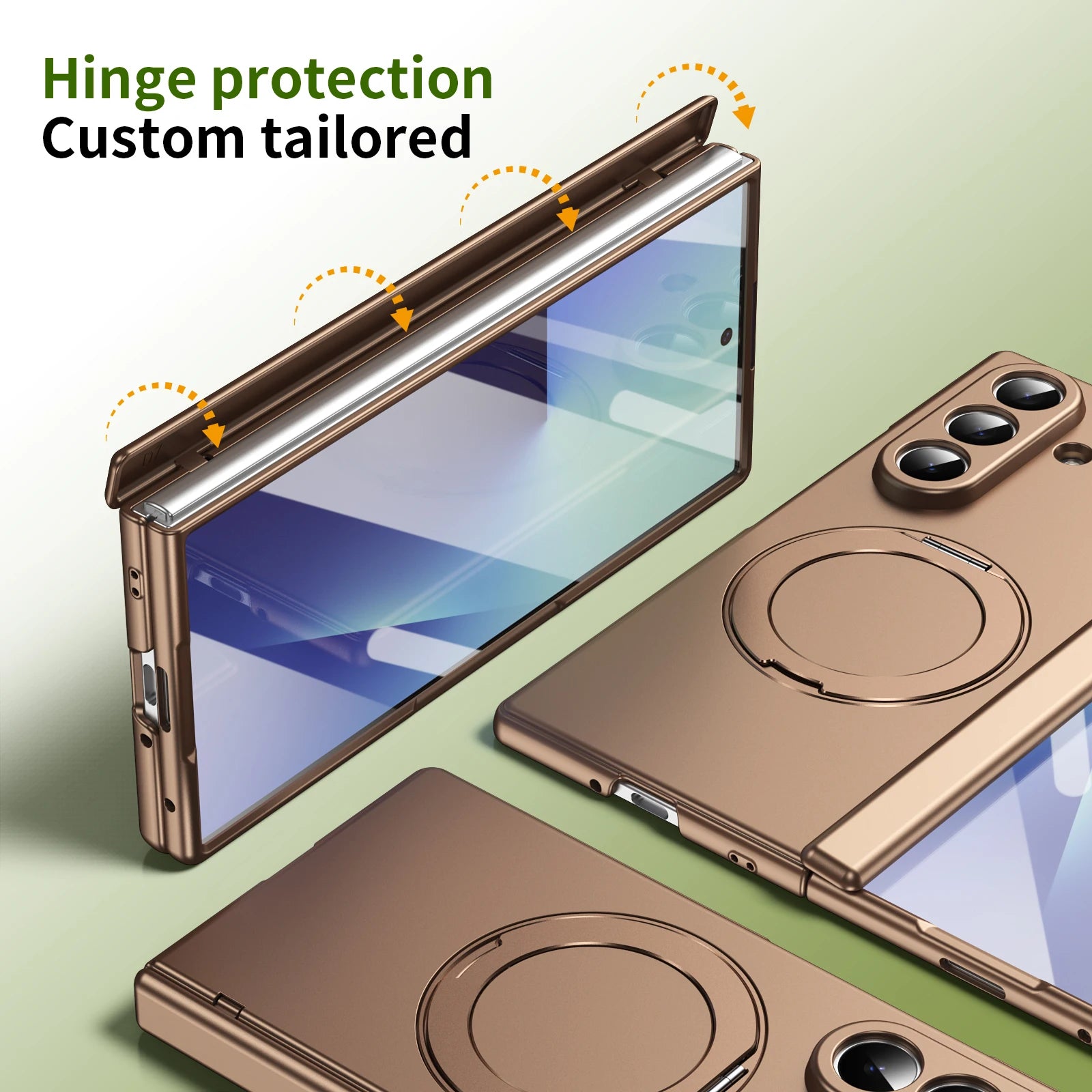 Samsung Galaxy Z Fold 7 Protective Case With 360 Degree Rotating Ring Holder