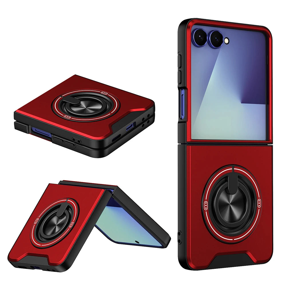 Shockproof Foldable Case with 360° Rotating Ring Stand for Samsung Galaxy Z Flip 8