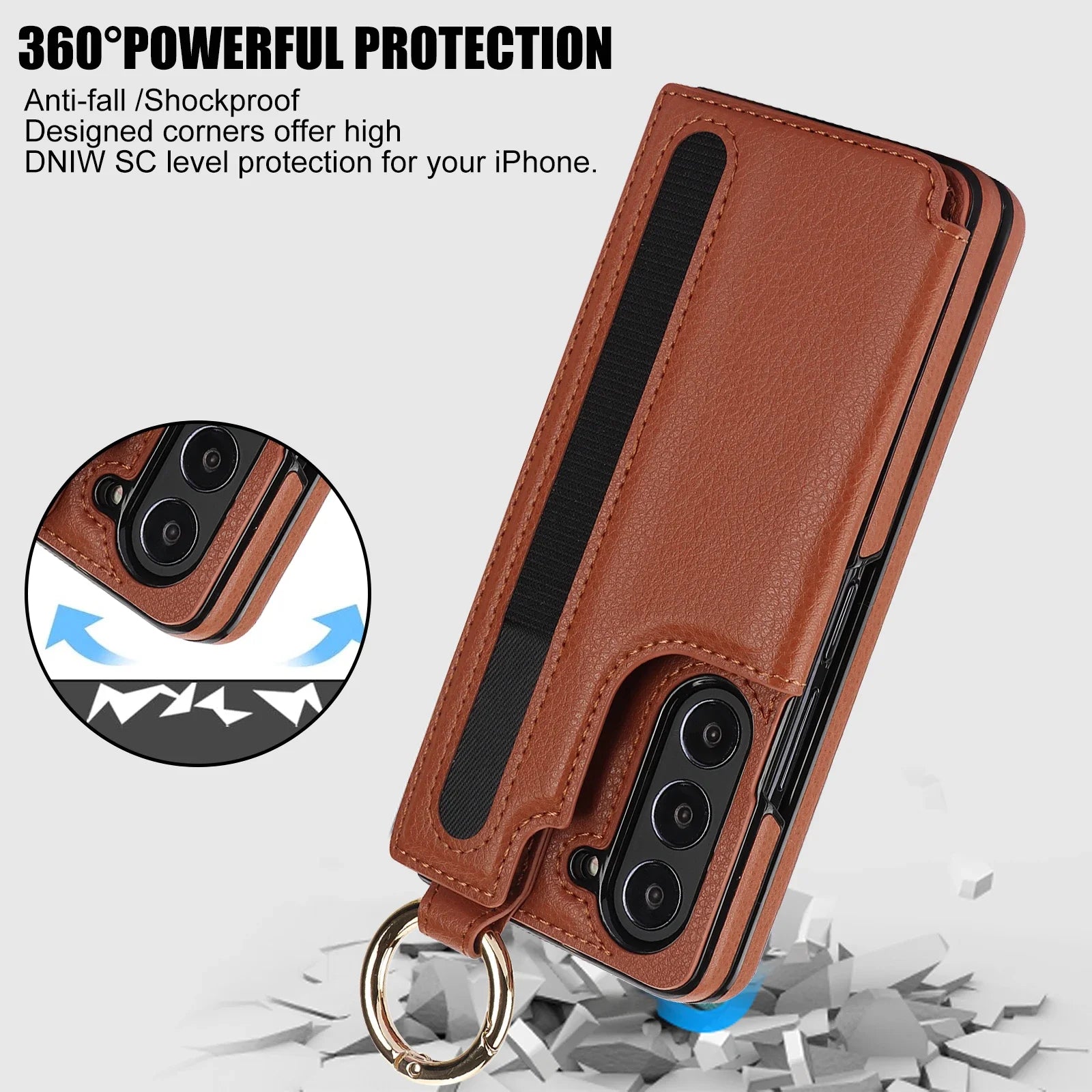 Samsung Galaxy Z Fold 6 PU Leather Wallet Case with S Pen Holder and Card Storage