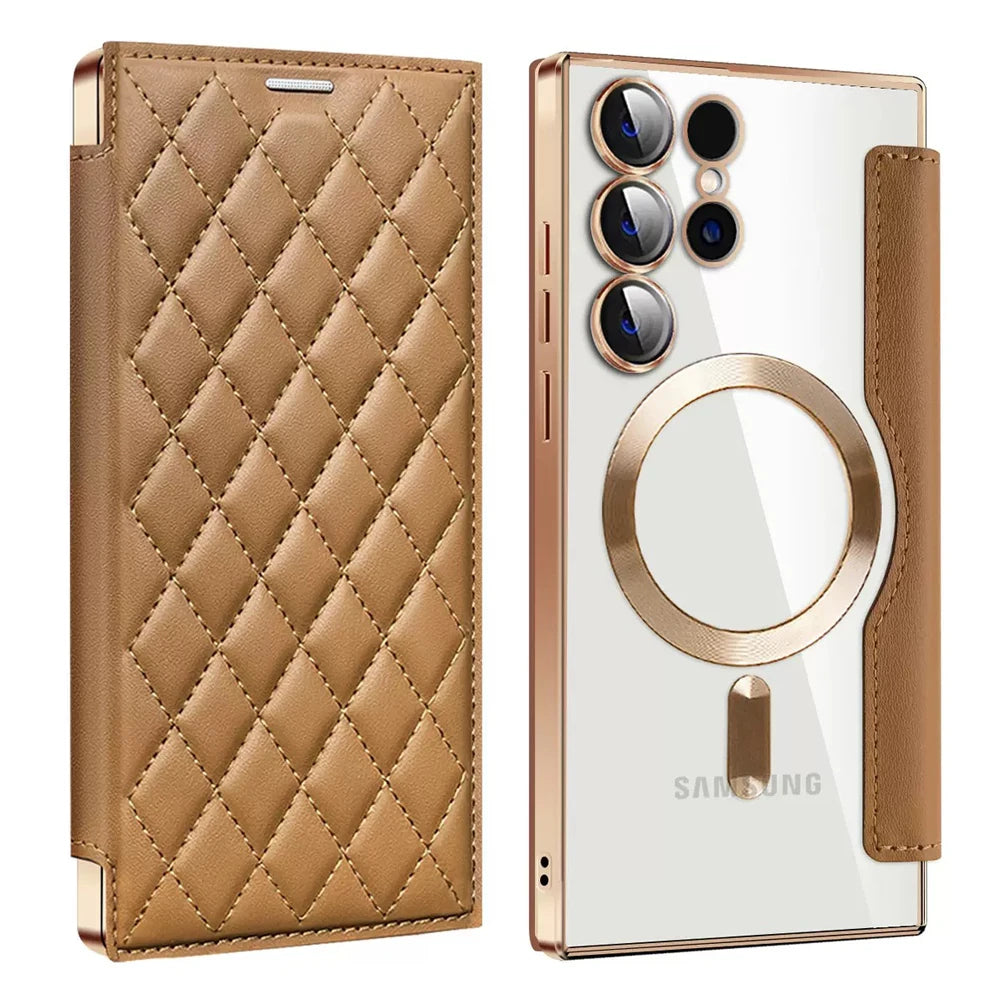 Premium Magnetic Leather Flip Case for Samsung Galaxy S25 Series