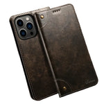 Premium Leather Flip Wallet Case for iPhone 15 Series