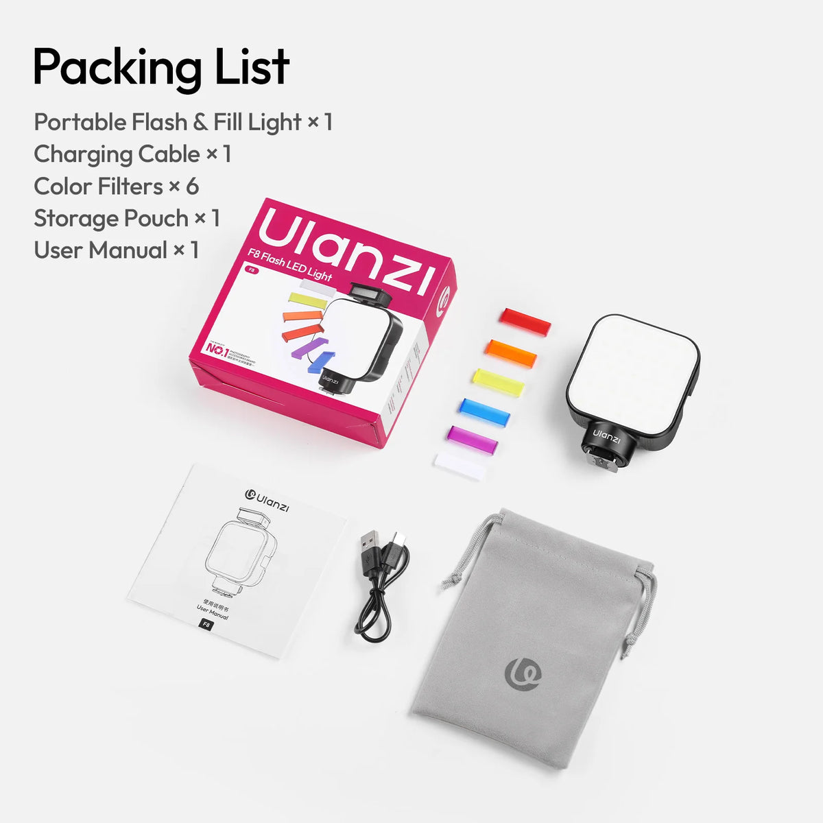Ulanzi F8 Bi-color RGB Portable Flash