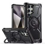 Samsung Galaxy S25 Series Heavy-Duty Hard Shell Magnetic Case with Kickstand