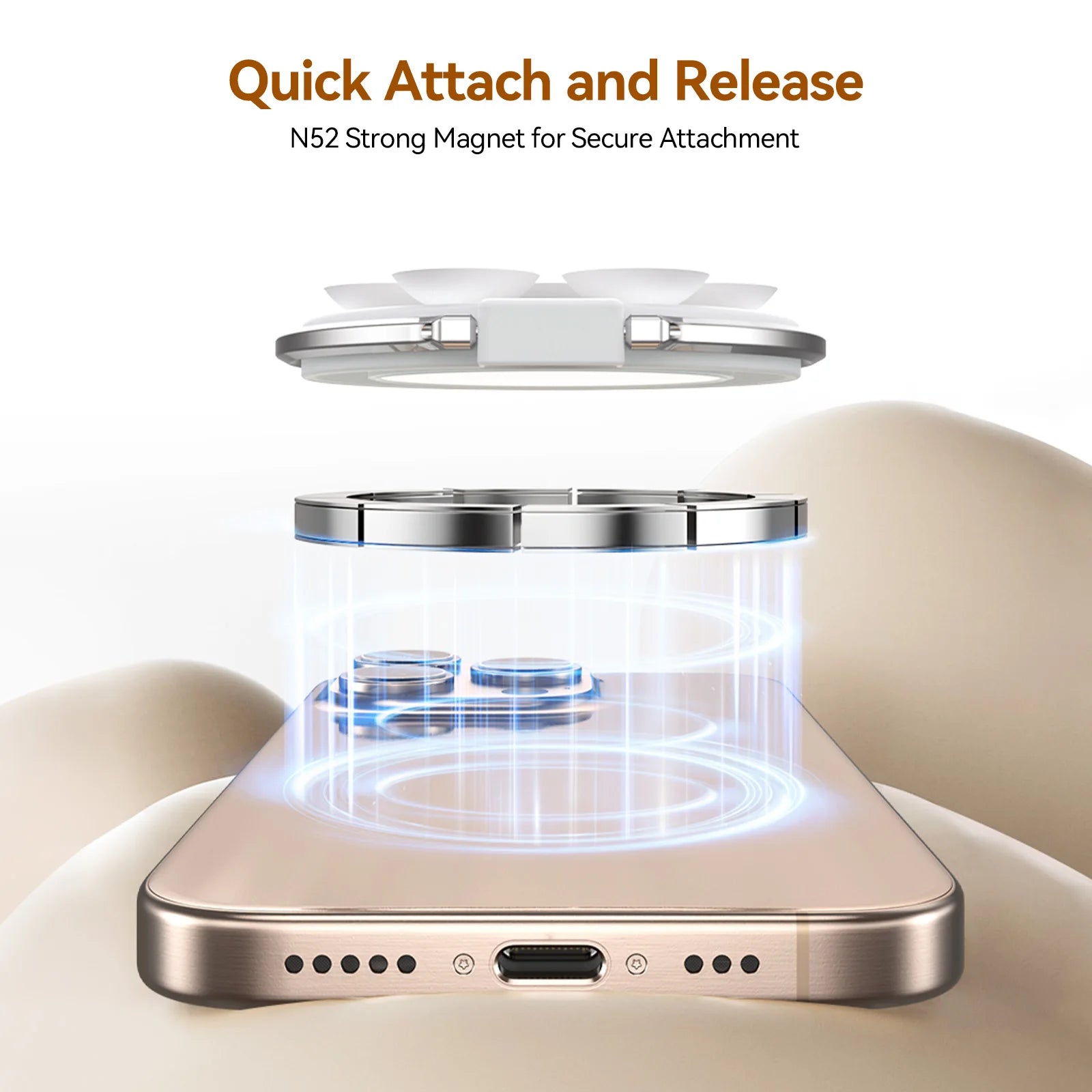 Magnetic Suction Cup Phone Grip & Stand