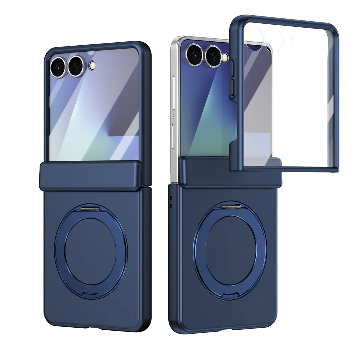 Protective Magnetic Phone Case With Rotating Ring Holder for Galaxy Z Flip 7