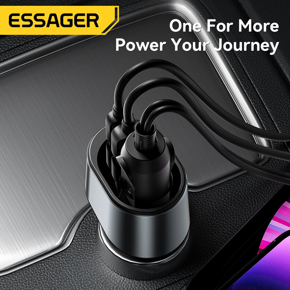 Essager 120W USB-C Car Charger with 85W Lighter Port