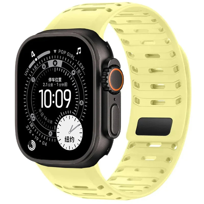 Breathable Silicone Band with Magnetic Clasp for Apple Watch