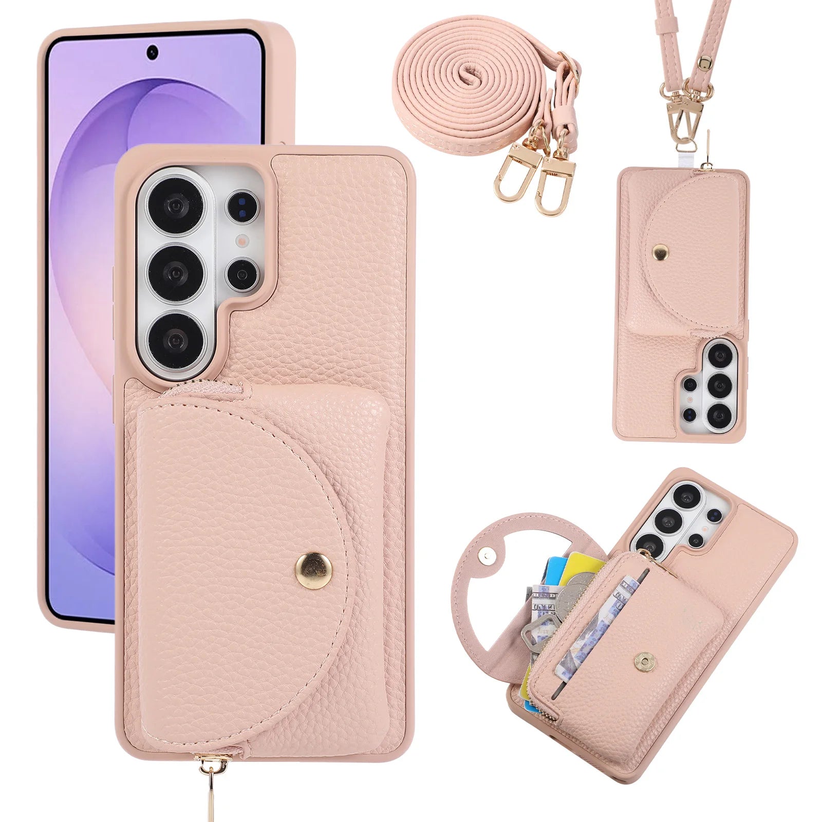 Litchi PU Leather Wallet Case for Samsung Galaxy S26 Series