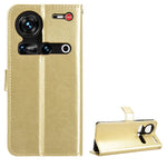 Protective Plain Leather Flip Case with Card Holder for ZTE Nubia Z70S/Z70 Ultra