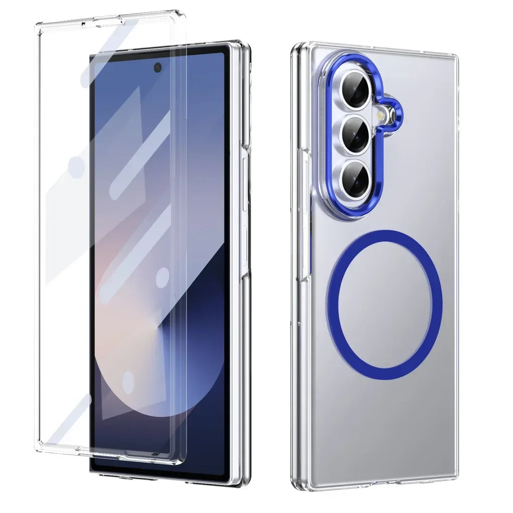 Samsung Galaxy Z Fold 7 Protective Magnetic Case with HD Glass Front Film