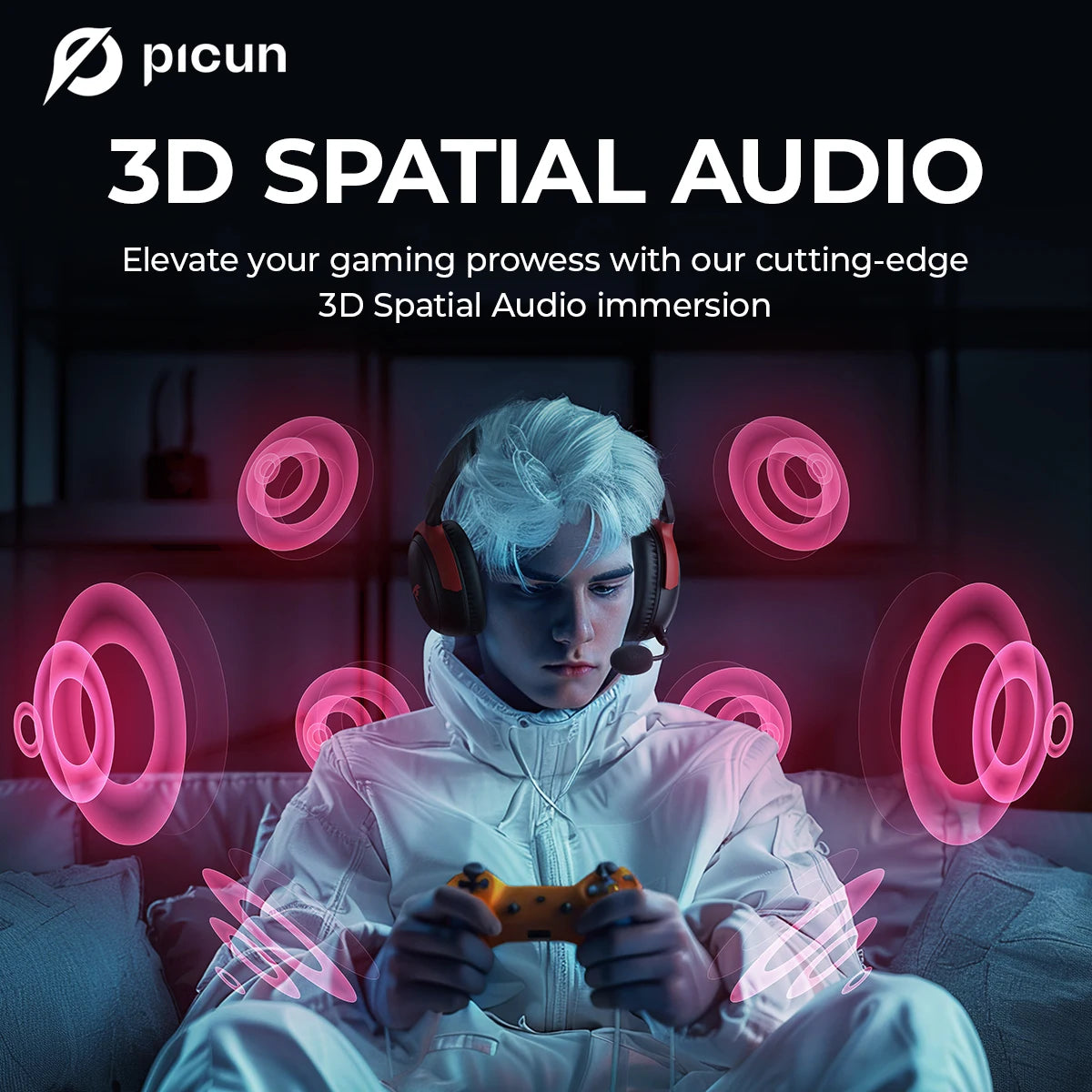 Picun G3 2.4GHz Wireless Gaming Headset – Superior Audio Performance
