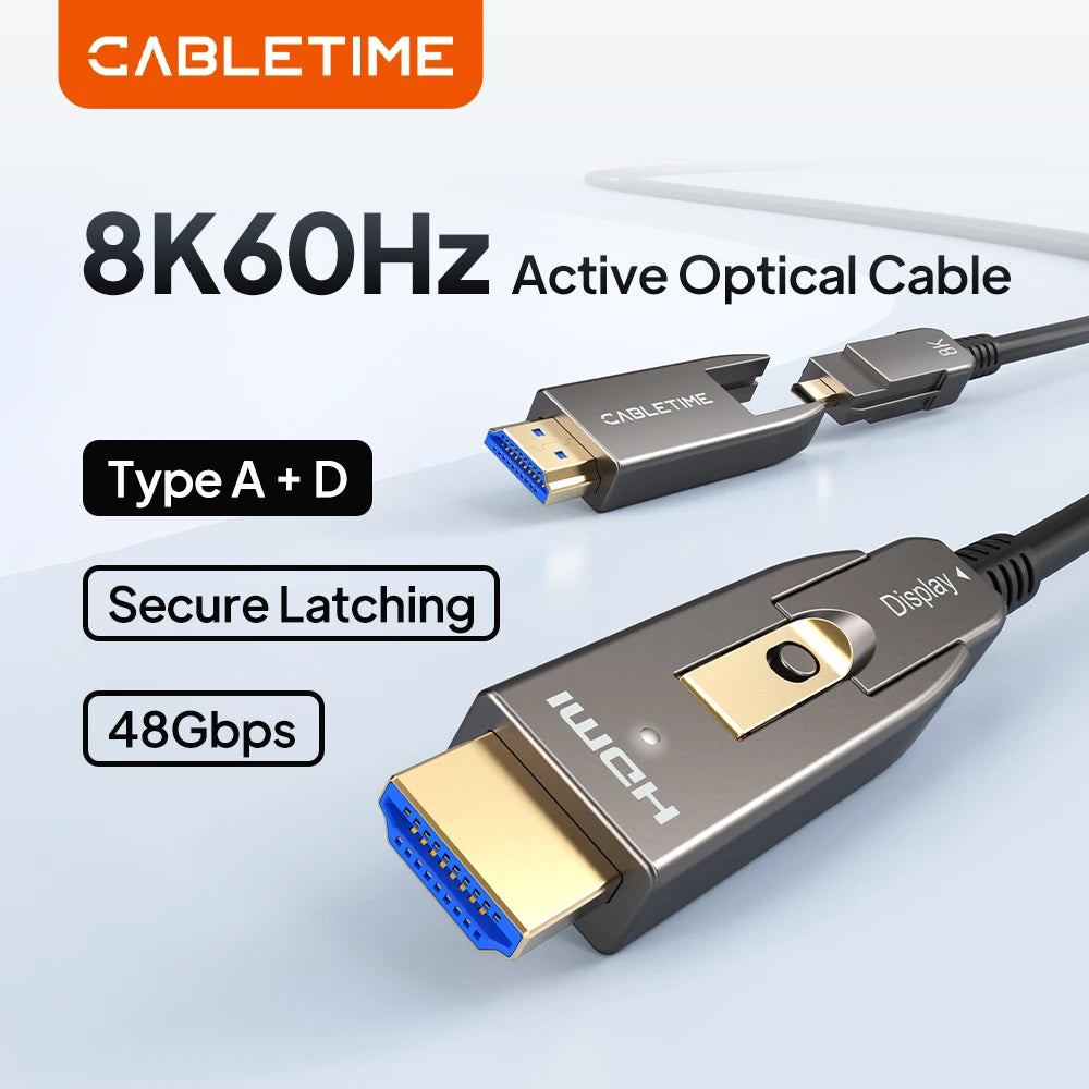 CABLETIME 8K Active Optical HDMI Cable