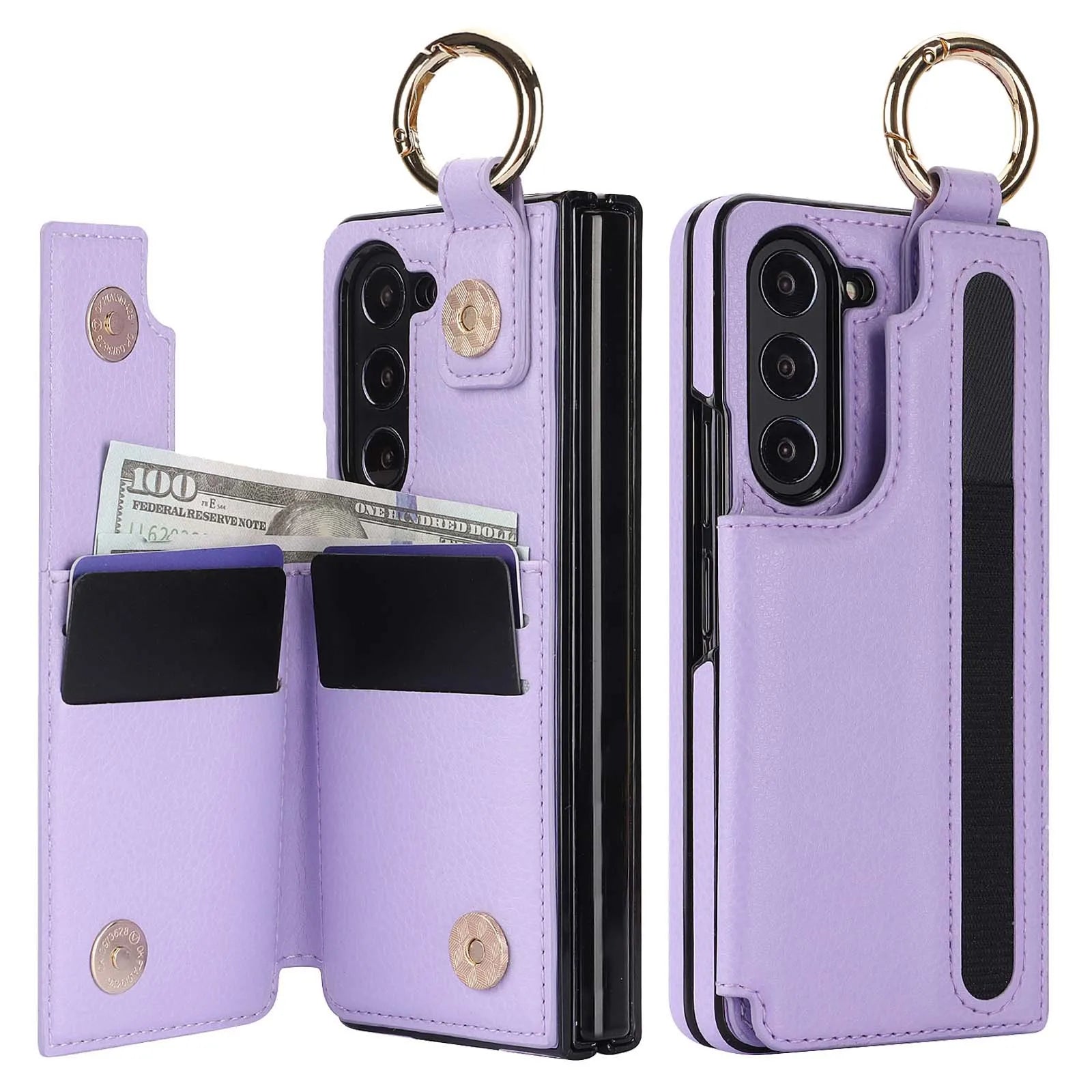 Samsung Galaxy Z Fold 6 PU Leather Wallet Case with S Pen Holder and Card Storage