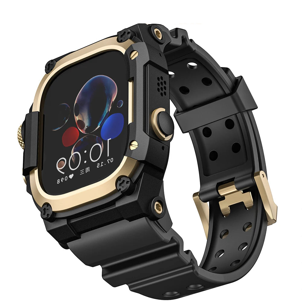 Silicone Rugged Strap with Metal Case for Apple Watch Ultra