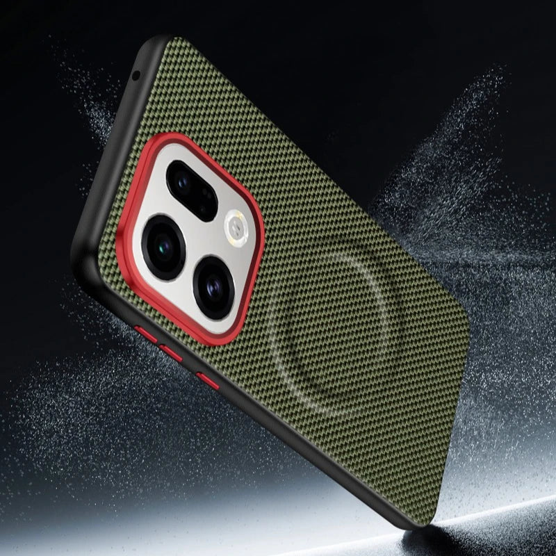 Woven Leather Magnetic Phone Case for OPPO Find X9 / X9 Pro