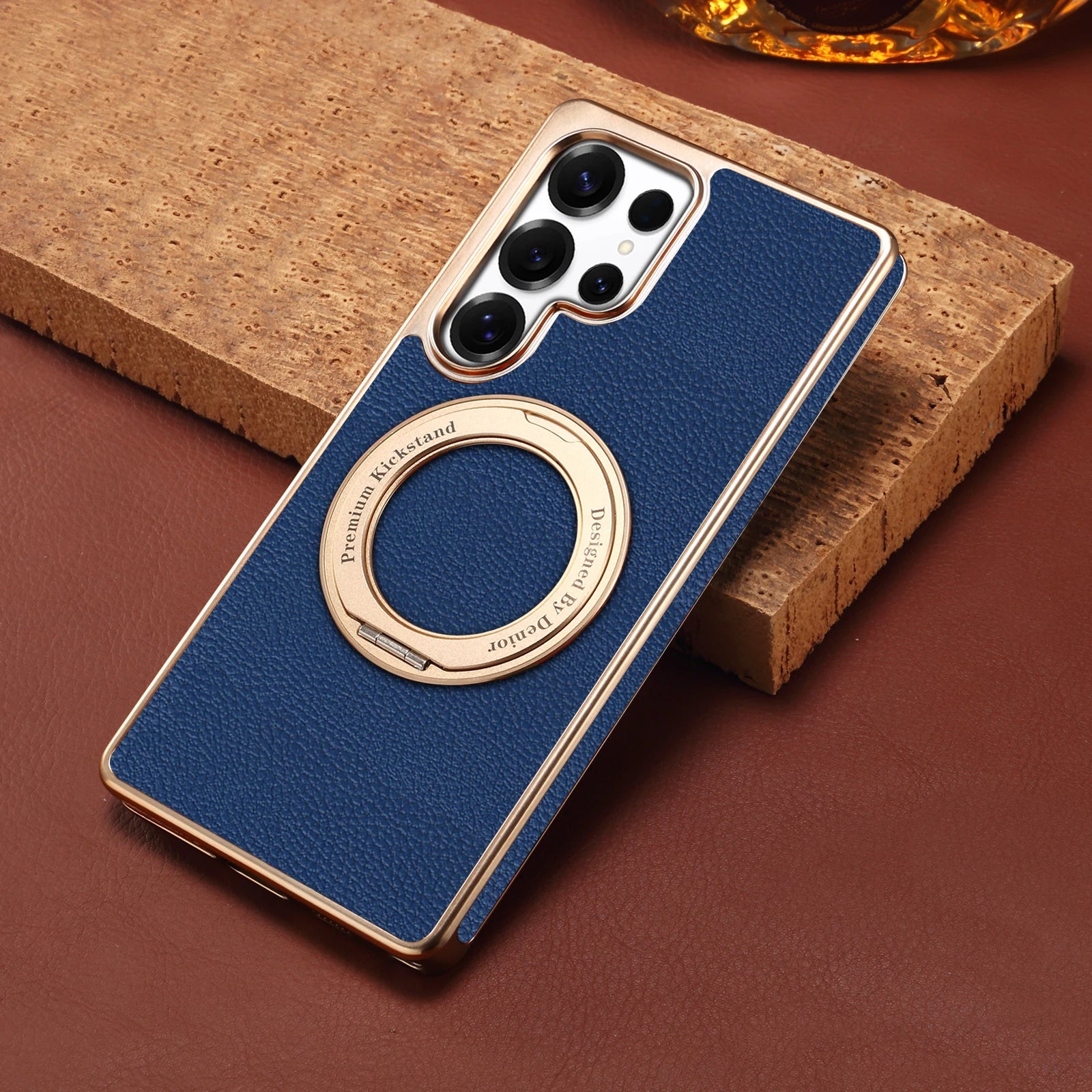 Lychee Leather Magnetic Case with 360° Stand for Samsung Galaxy S24 Ultra