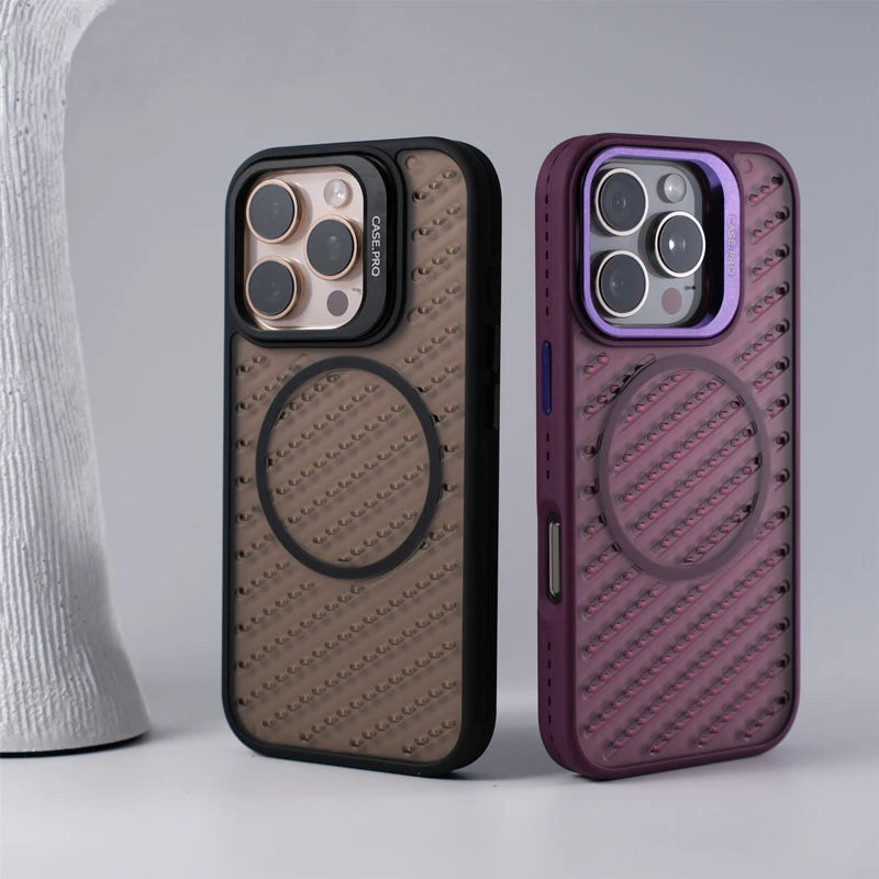 Translucent Mesh Cooling MagSafe Case for iPhone 15 Series