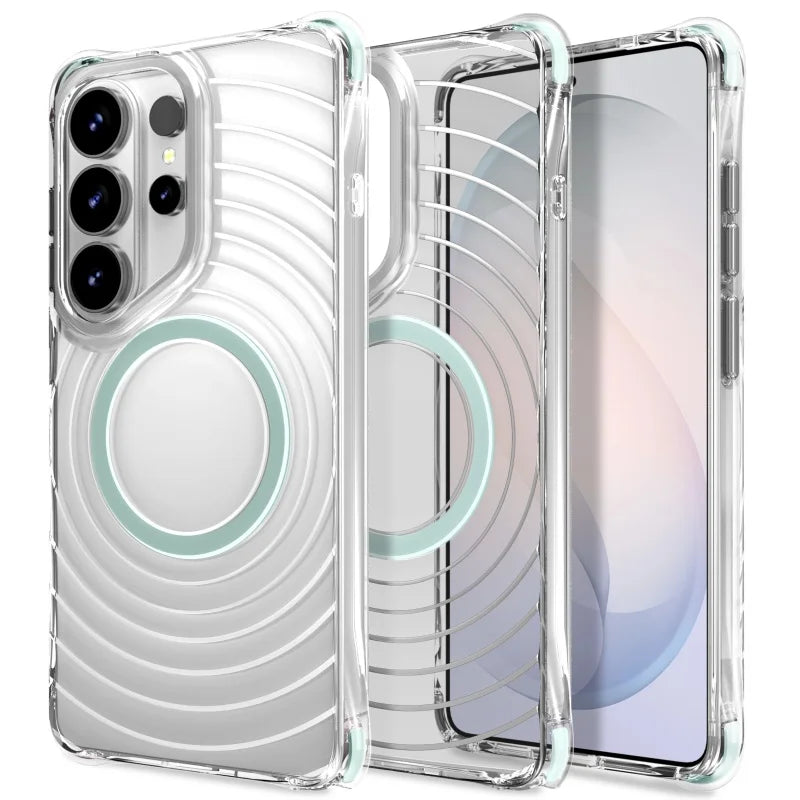 Transparent Magnetic Case with Four-Corner Airbag Protection for Samsung Galaxy S25 Series