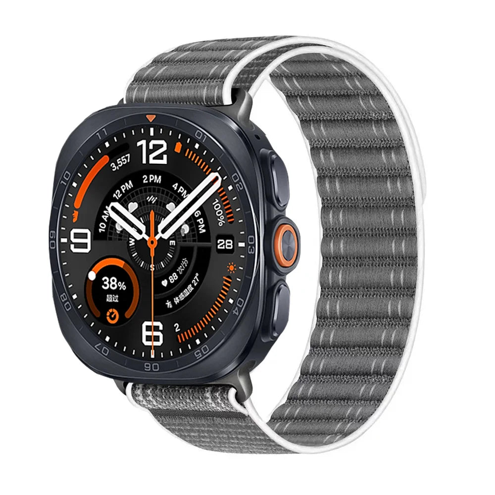 Breathable Nylon Fabric Watch Band with Hook-and-Loop Fastener for Samsung Galaxy Watch Ultra 2