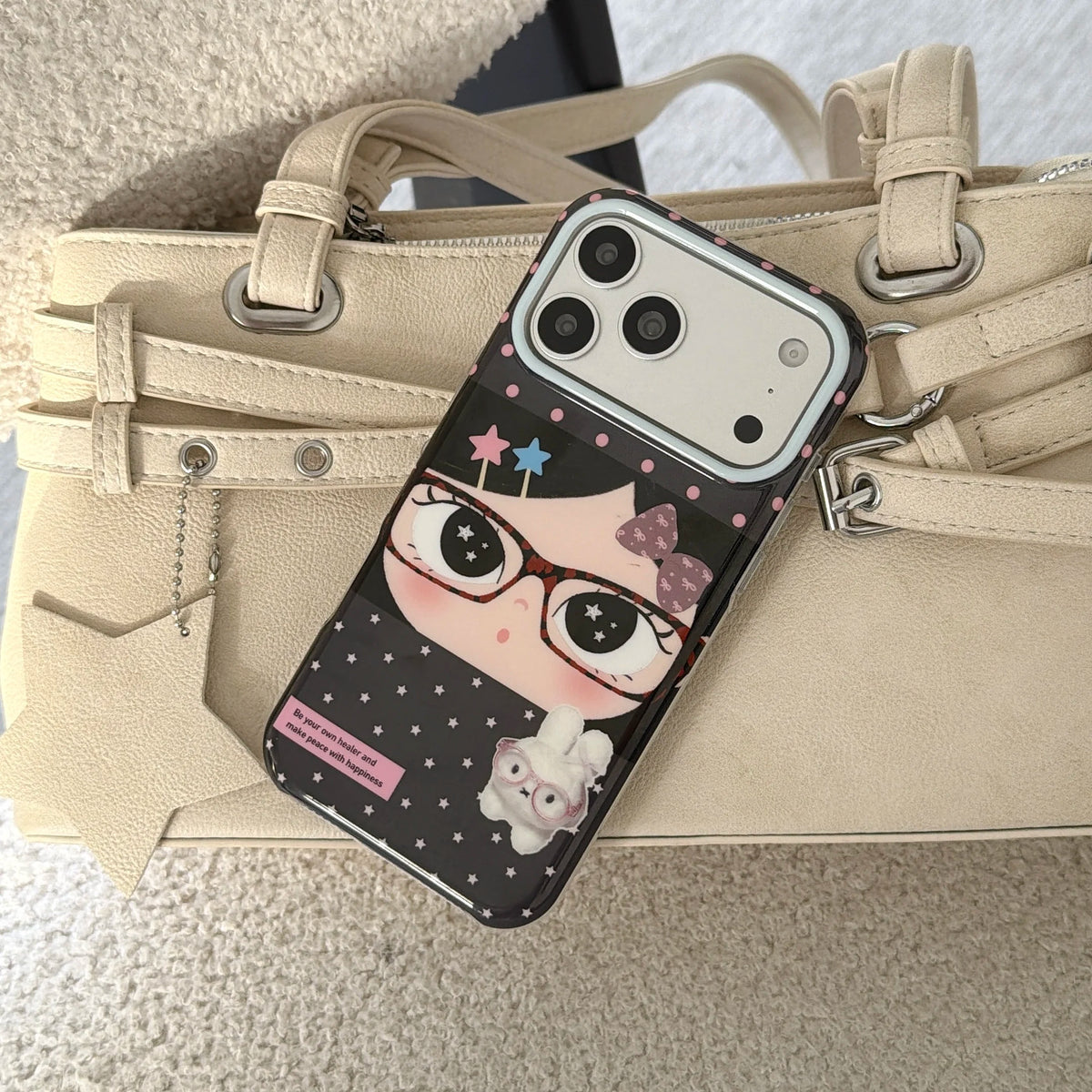 Glossy Hard Case with Raised Camera Protective Ring for iPhone 17 Series