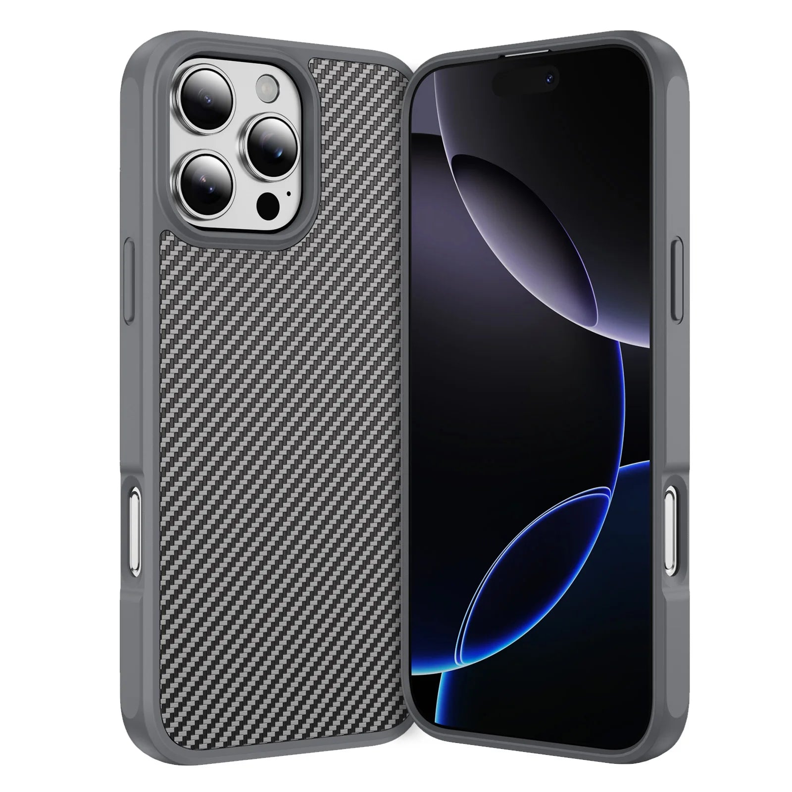 Shockproof Carbon Fiber Texture Hard Case for iPhone 16 Series