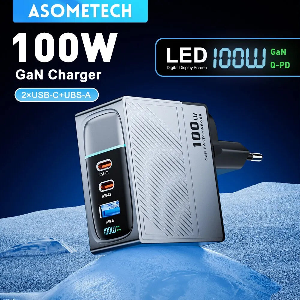 ASOMETECH 100W GaN USB-C Charger