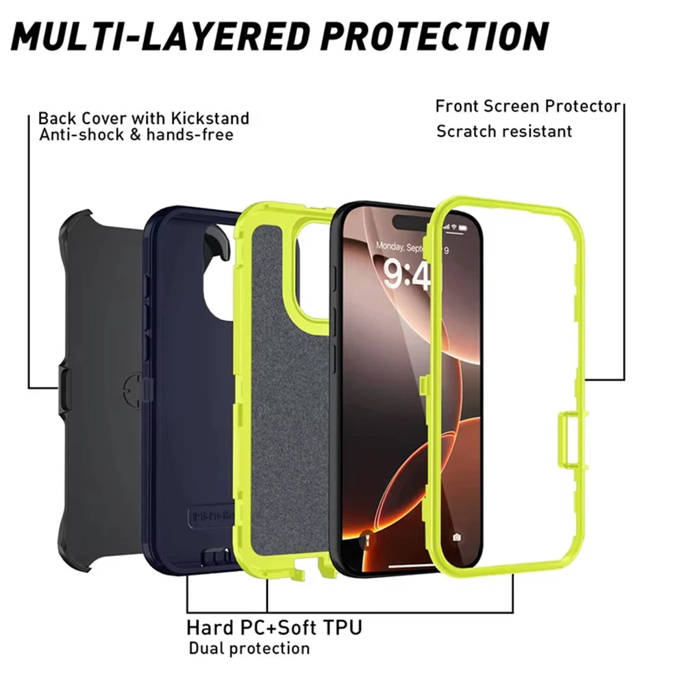 Armor Shockproof Defender Case for iPhone 16 Series