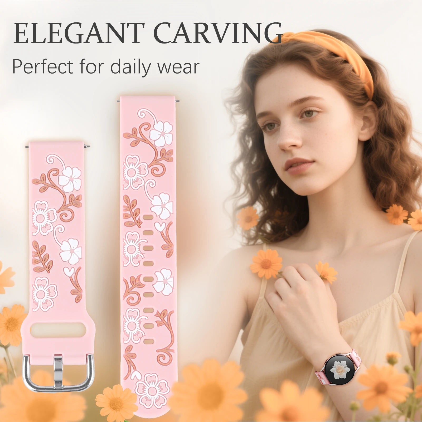 Comfortable Engraved Silicone Sport Strap for Samsung Galaxy Watch 7