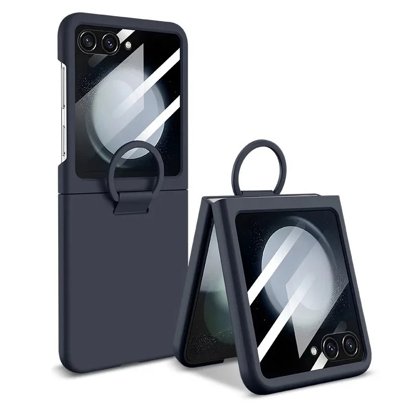 Liquid PC Protective Case with Glass Screen for Samsung Galaxy Z Flip 7