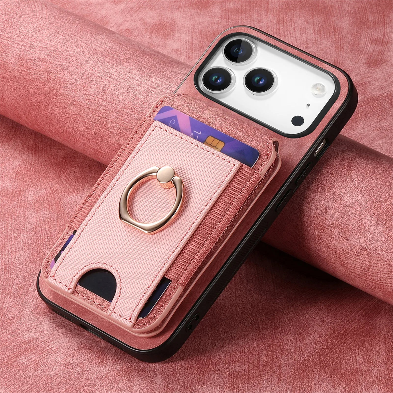 Premium 2-in-1 MagSafe Leather Wallet Case with Multi-Functional Card Holder & Ring for iPhone 17 Series