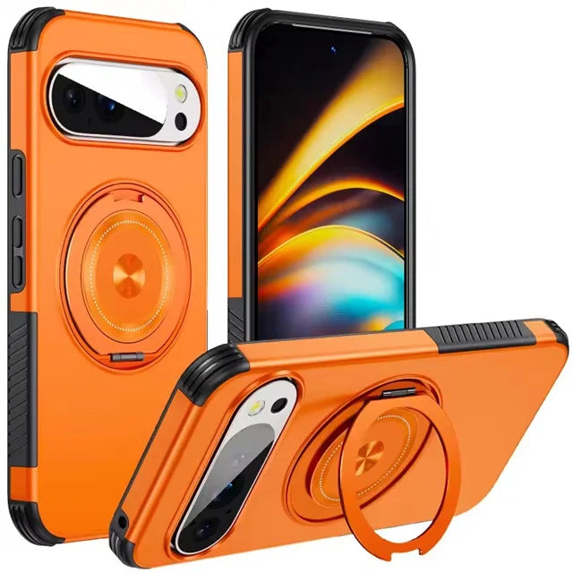 Shockproof TPU and PC Case with 360° Rotating Magnetic Ring for Google Pixel 10 Series