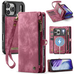 Leather Wallet Case with Zippered Coin Pouch for iPhone 18 Series